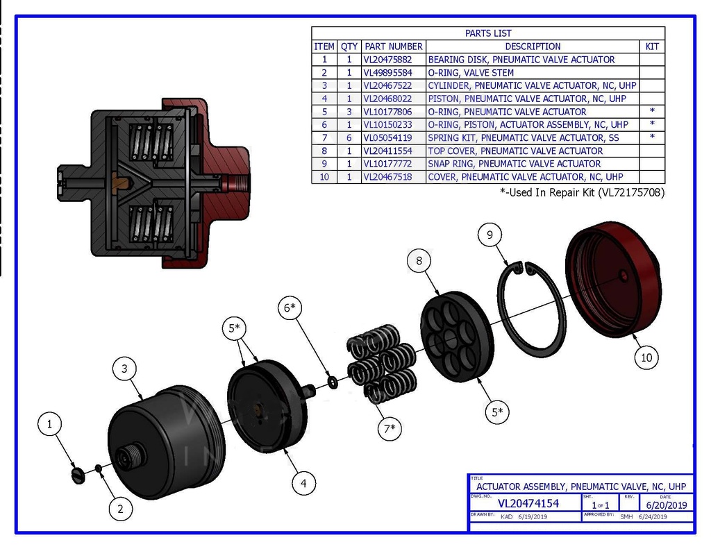 Actuator Assembly, UHP, NC, 90K