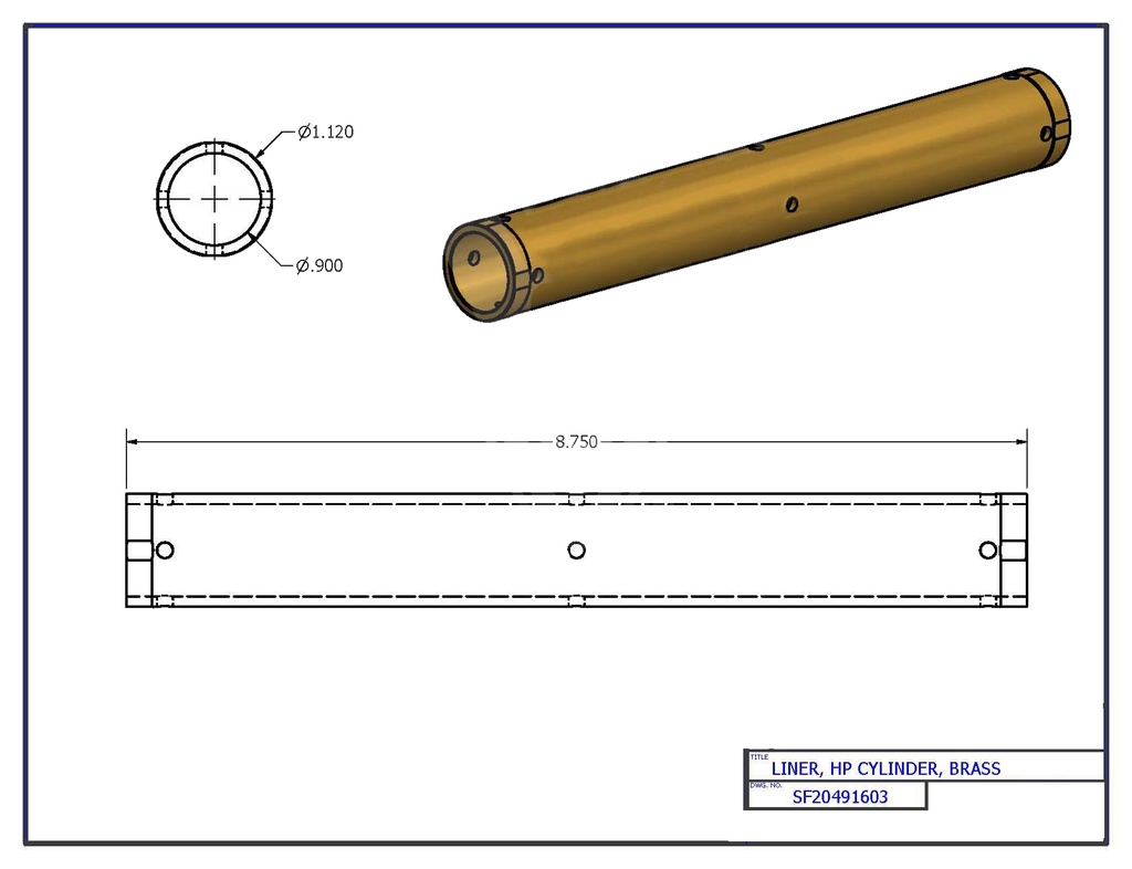 Liner  HP Cylinder  SL5  Brass  Single I