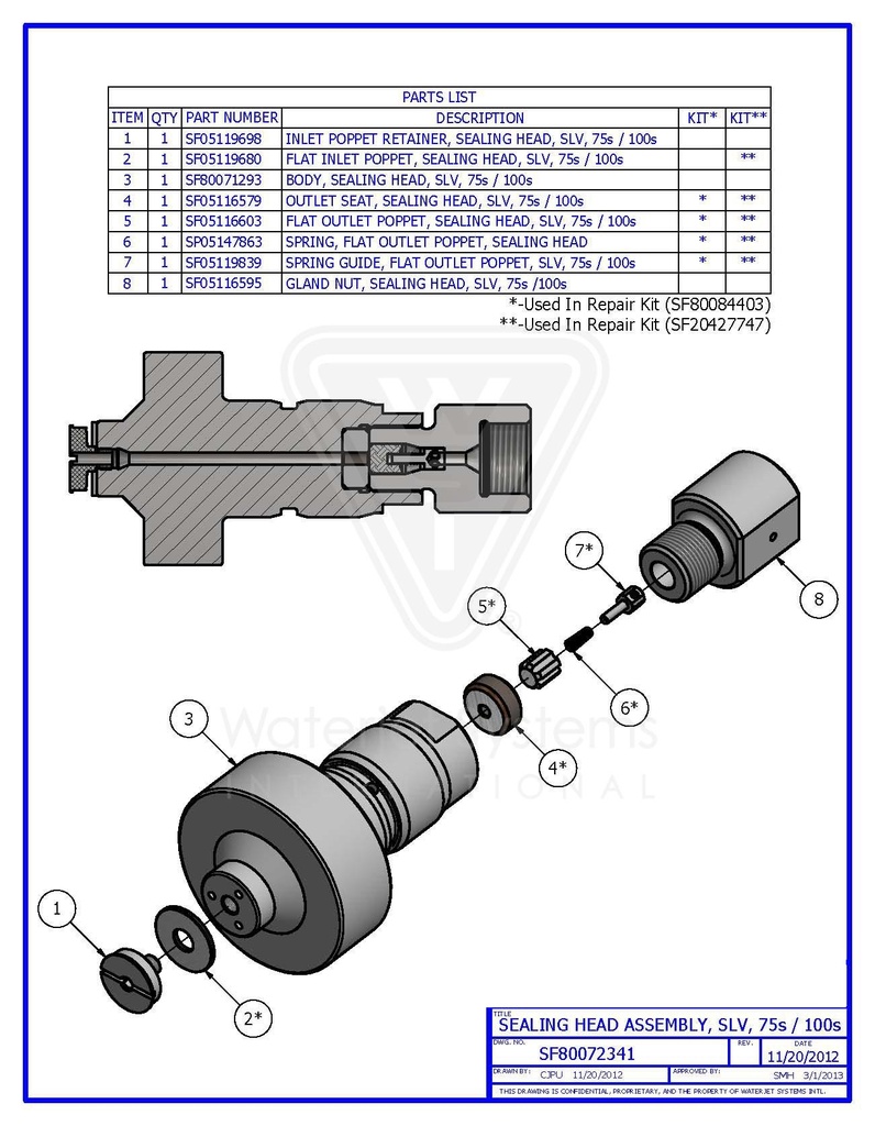 SEALING HEAD Assy 75-100 HP