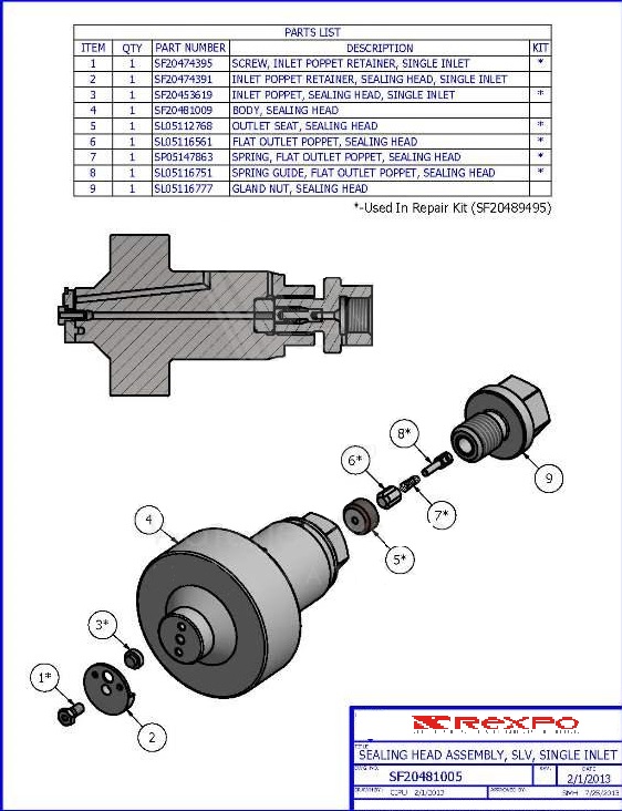 Sealing Head Assembly  HP  .875 Plunger  60K