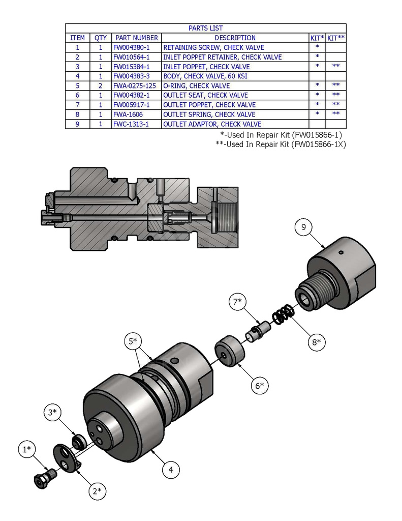 60k Intensifier Check Valve Assembly