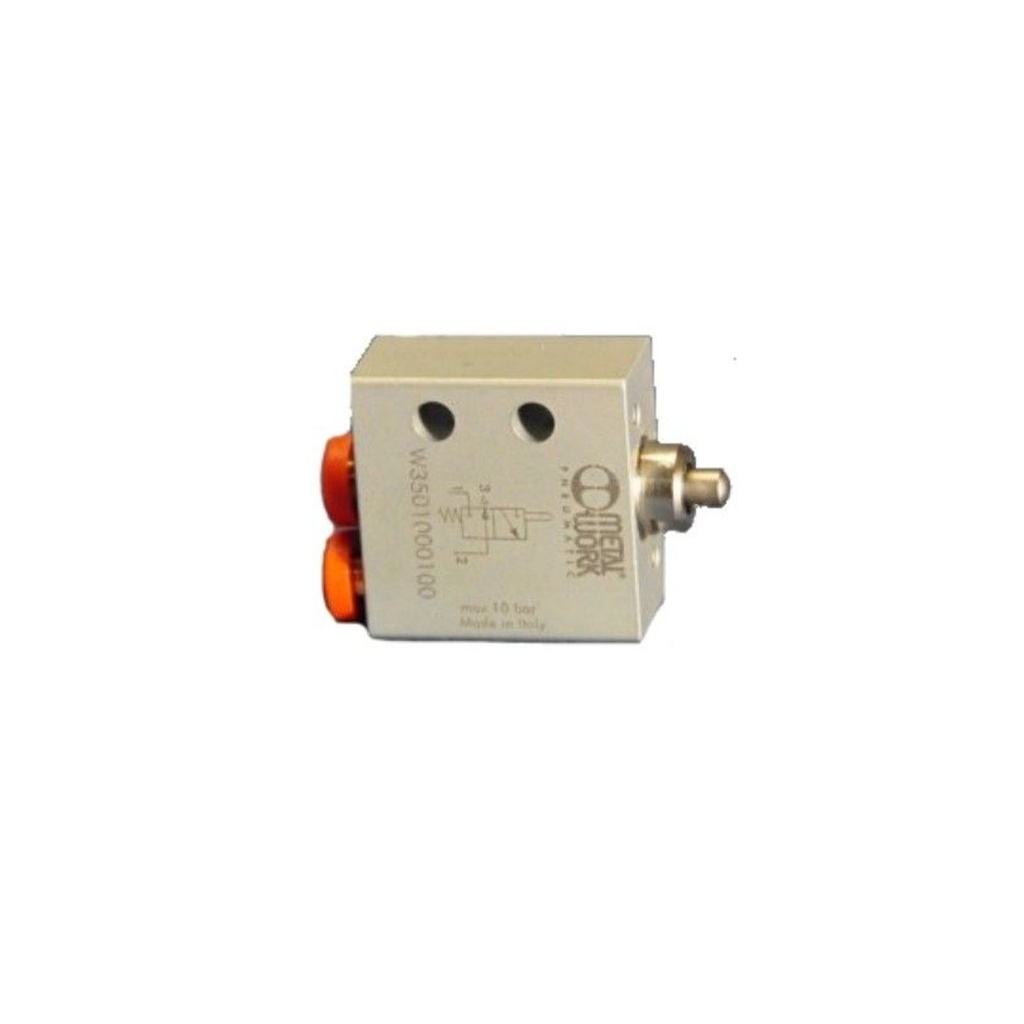 Microdistribuidor 3/2 de mando mecánico NC Ø 4 lateral