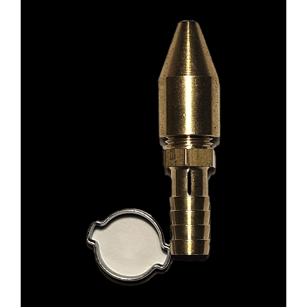Brass blow gun with Ø 10 mm ribbed tip