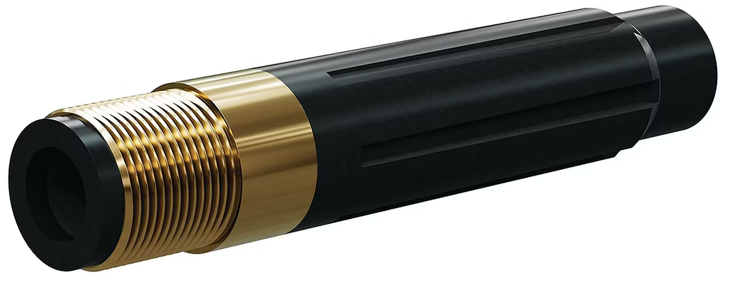 BP200 SiAlON Long Venturi Nozzle 1" Entry, 1-1/4" Brass 1/4"