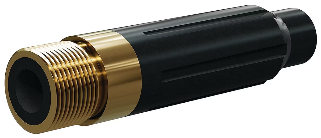 SN159-P BP200 SiAlON Wide Entry Long Venturi Nozzle 1-1/4"  Brass Thread  Polyuret Jacket 7/16"