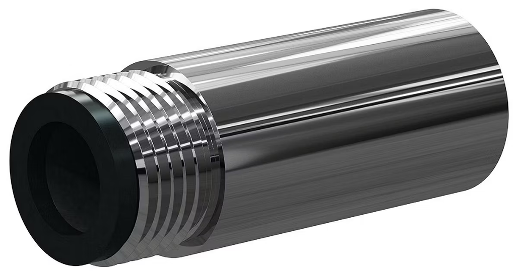 F Boron Carbi Med Length Vent Nozzle SERIES 1" Entry, 1-1/4" Steel Thread, 4-1/8" Length  Steel Jacket 5/16"