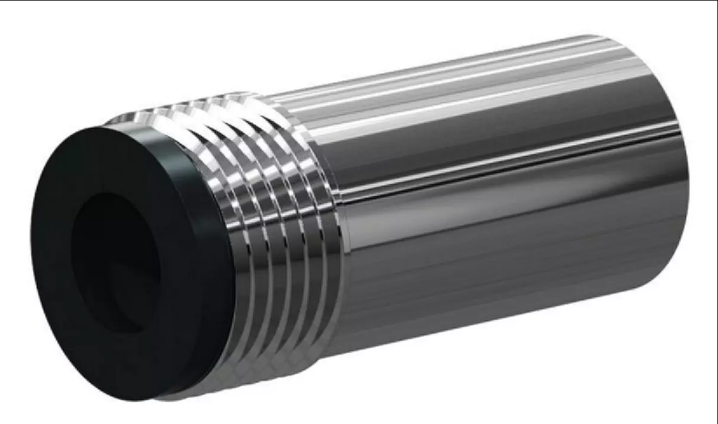 LV Boron Carbide Short Venturi Noz SERIES 1/2" Entry, 1-14 UNS Alumin Thread, 2-1/8" Length  Alumin Jacket 3/16"