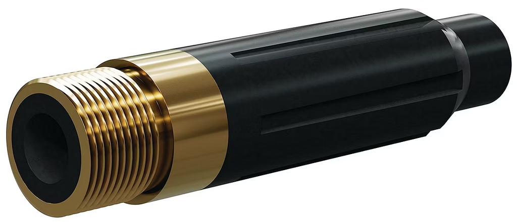 SN159-XL12 BP200 SiAlON XL Perform Nozzle SERIES 1-1/4" Entry, 1-1/4" Brass Thread  Polyuret Jacket 5/8"