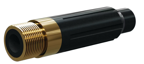 SN159-VP BP200 SiAlON Specialty Vent Nozzle BAZOOKA®  1-1/4" Entry, 1-1/4" Brass Thread Poly Jack 3/8"
