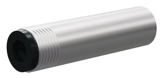 T123 Tungs Carb Long Straight Bore Nozzle SERIES 1" Entry, 1-1/4" Thread Alum Jack 1/2"