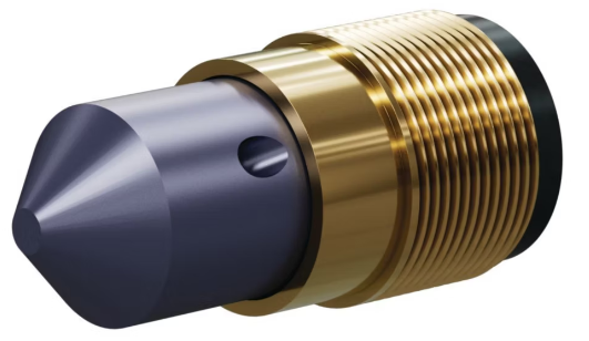 T045 Tungs Carb 125° (Reverse) Angle Nozzle REVERSE 1-1/4" Brass Thread, Single and Trip Rev Outlet SERIES 1/4" Triple