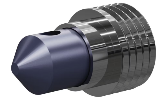 T045 Tungs Carb 45° Angle Nozzle 50MM 50MM Alum Thread, Triple Outlet SERIES 5/16"