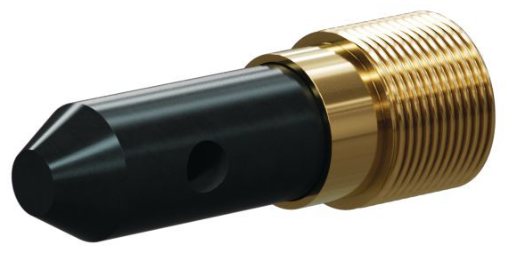 T190 Specialty 90° Angle Nozzle SERIES 3/8" Brass Thread x 1-7/8" Length 1/8" Quad